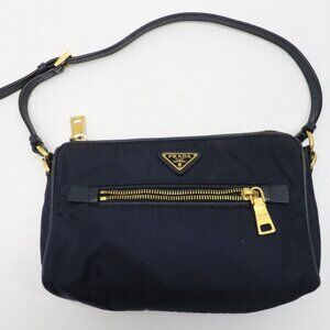Prada Tessuto Small Blue Nylon Shoulder Bag